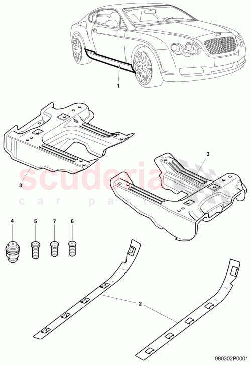 Part Diagram for Bentley 3W8803301E