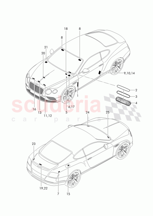 Part Diagram for Bentley 3W8 010 012 AD