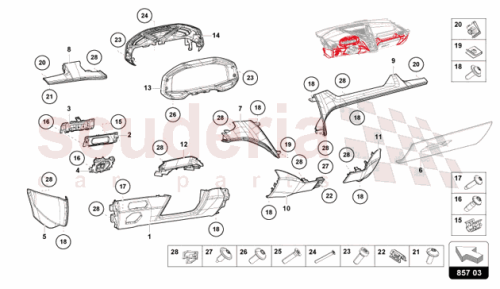 Part Diagram for Lamborghini 47A857155