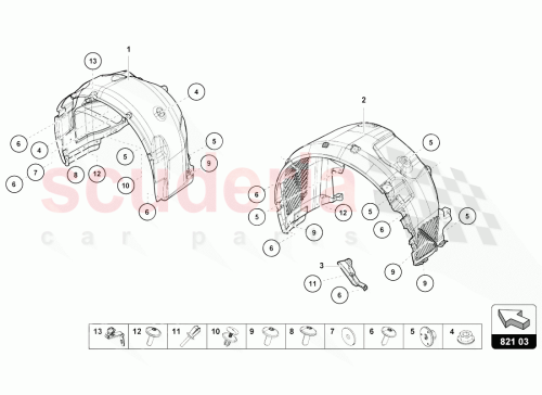 Part Diagram for Lamborghini 4T0810171D