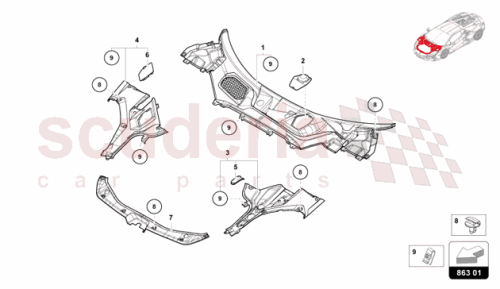 Part Diagram for Lamborghini 47B863081
