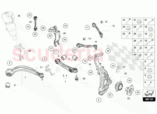 Part Diagram for Lamborghini 8B3407506A