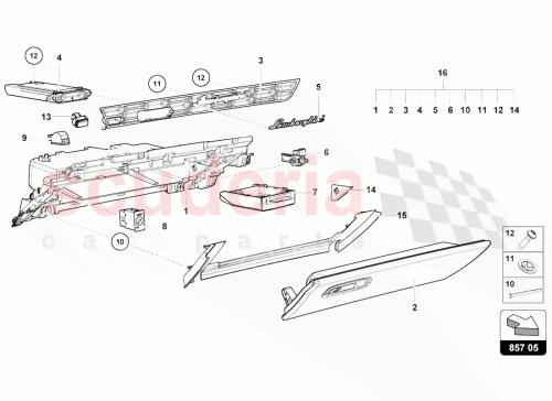 Part Diagram for Lamborghini 4T1857226M