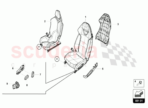 Part Diagram for Lamborghini 4T08810212A
