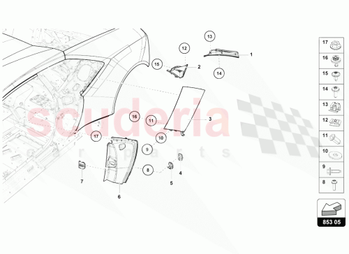 Part Diagram for Lamborghini 4T8827994