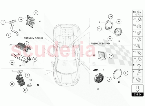 Part Diagram for Lamborghini 4T7035643A