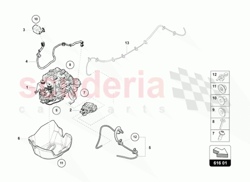 Part Diagram for Lamborghini 4M0616711A