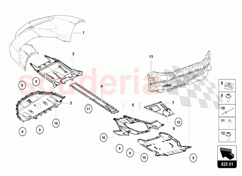 Part Diagram for Lamborghini 4S0825215F