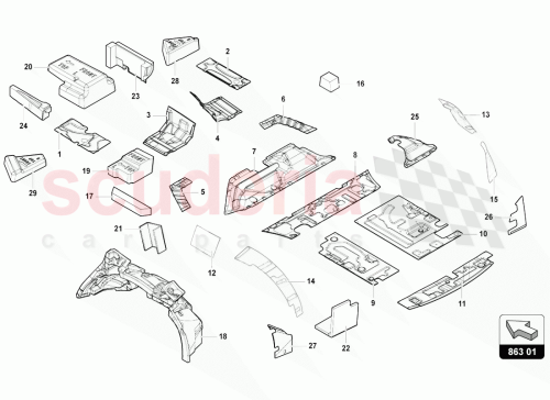 Part Diagram for Lamborghini 4M0864957A