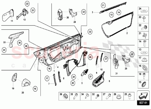 Part Diagram for Lamborghini 8H0831701