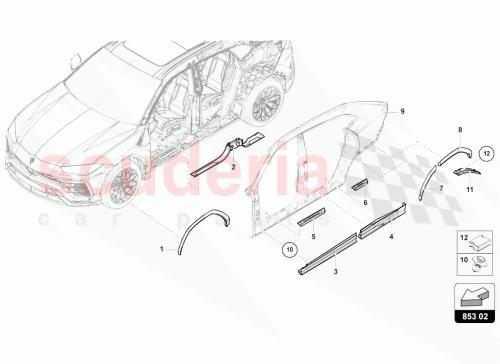 Part Diagram for Lamborghini 5J0853573