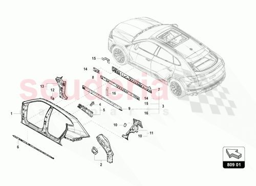 Part Diagram for Lamborghini 8V0809237
