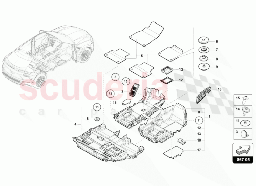 Part Diagram for Lamborghini 4M0864472A