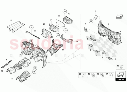 Part Diagram for Lamborghini 4M0864043A