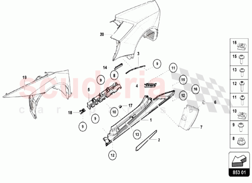 Part Diagram for Lamborghini 4T0853373E