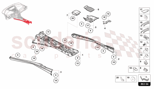Part Diagram for Lamborghini 47B864120A