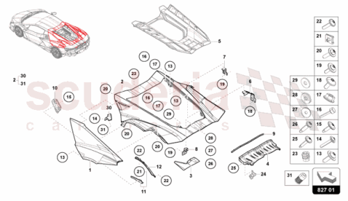 Part Diagram for Lamborghini 47B827910