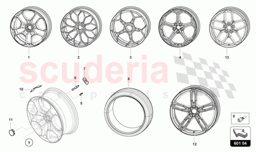 Part Diagram for Lamborghini 4T0601017BR