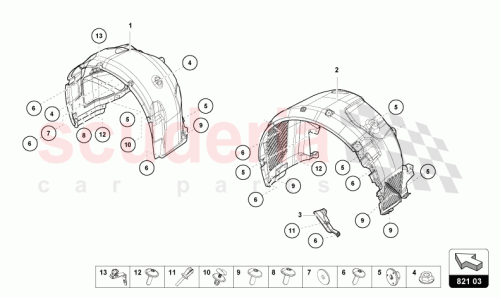 Part Diagram for Lamborghini 4T0821171F