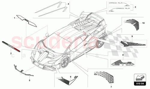 Part Diagram for Lamborghini 4T3098076A044
