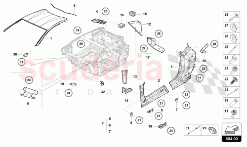 Part Diagram for Lamborghini 4T3805380