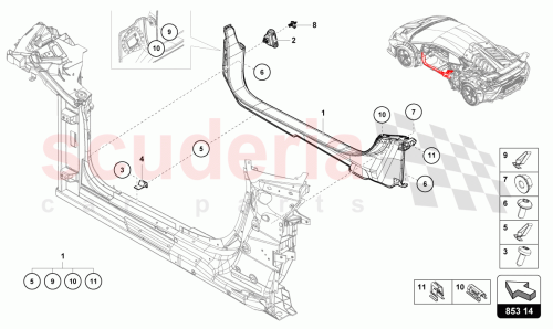 Part Diagram for Lamborghini 4T1854903F