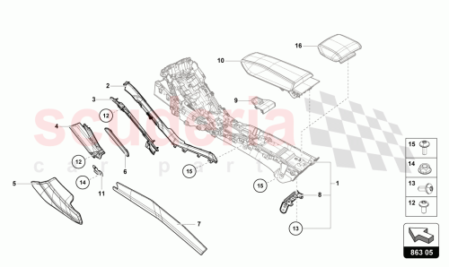 Part Diagram for Lamborghini 4T3857717XZ0