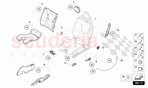 Part Diagram for Lamborghini 4T3881405