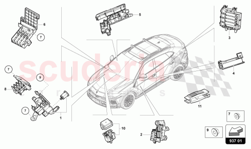 Part Diagram for Lamborghini 4N0915459A