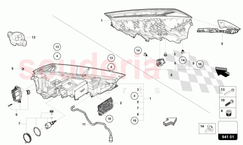 Part Diagram for Lamborghini 95B941627