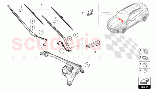 Part Diagram for Lamborghini 4M8955737A1P9
