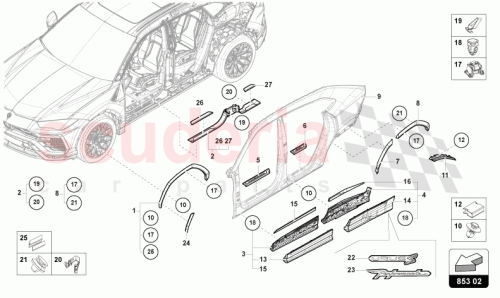 Part Diagram for Lamborghini 4ML853370E