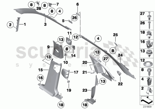 Part Diagram for Rolls Royce 51 43 7006830