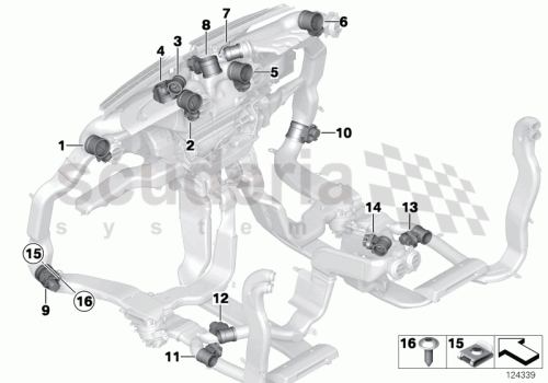Part Diagram for Rolls Royce 64 22 0151650