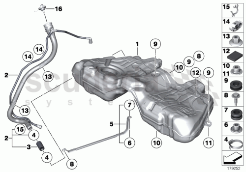 Part Diagram for Rolls Royce 16 11 7222391