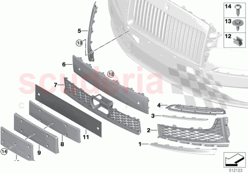 Part Diagram for Rolls Royce 51118493923