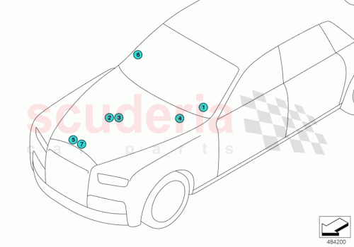 Part Diagram for Rolls Royce 71228655035