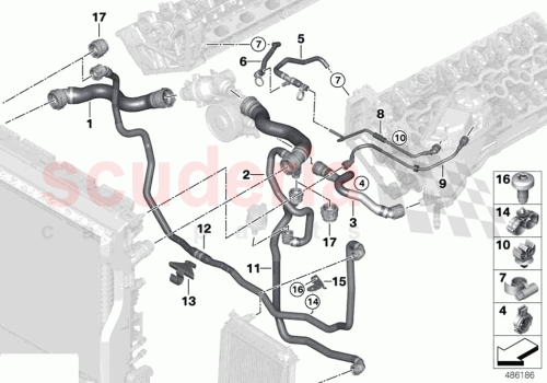 Part Diagram for Rolls Royce 17128602705