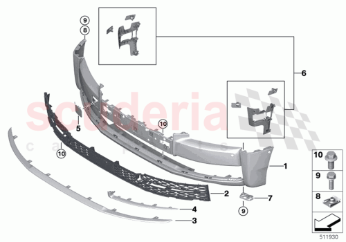 Part Diagram for Rolls Royce 51117413146