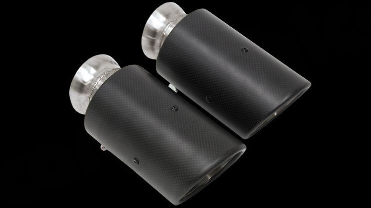 Photo of Cargraphic Carbon fibre double end tailpipe set for the Porsche Cayenne Turbo (2003-2017) - Image 1