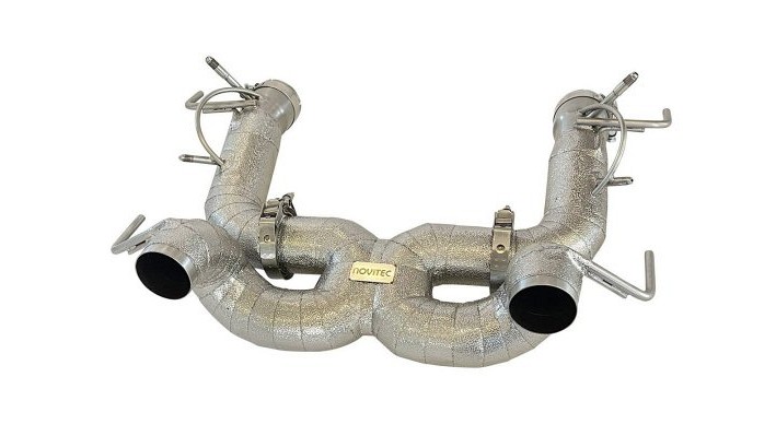 Photo of Novitec POWER OPTIMIZED EXHAUST SYSTEM RACE WITHOUT FLAP-REGULATION, COMPLETE HEAT PROTECTED for the Maserati MC20 - Image 1